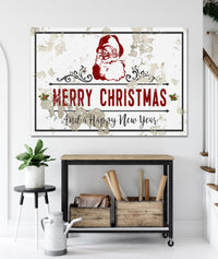 Santa Claus Farmhouse Decor Wall Art Merry Christmas Sign