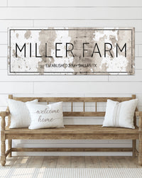 Industrial Style Chippy Farmhouse Personalized Canvas Wall Art NLSC0122
