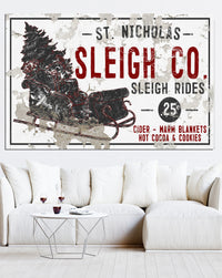 Sleigh Rides Farmhouse Decor Christmas Wall Art