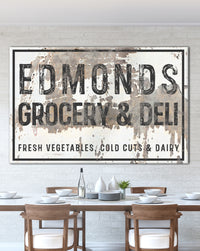 Personalized Vintage Bar Sign Canvas Art - Personalized Farmhouse Decor Wall Art