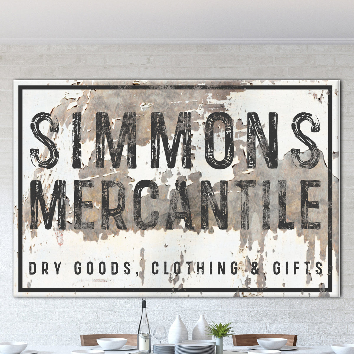 Personalized Vintage Bar Sign Canvas Art - Personalized Farmhouse Decor Wall Art