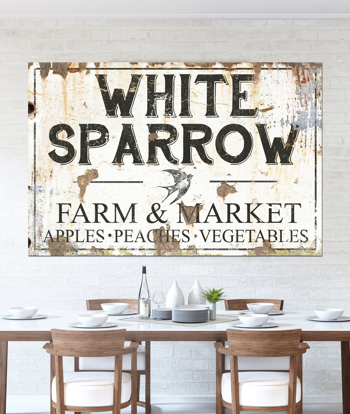 White Sparrow Farm & Market Farmhouse Wall Art