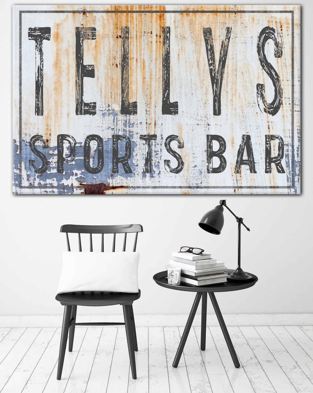 Personalized Large Name Sign - Industrial Farmhouse Wall Art Bar Sign