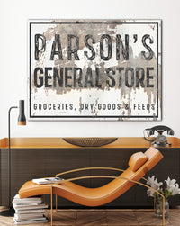 Personalized Vintage Bar Sign Canvas Art - Personalized Farmhouse Decor Wall Art