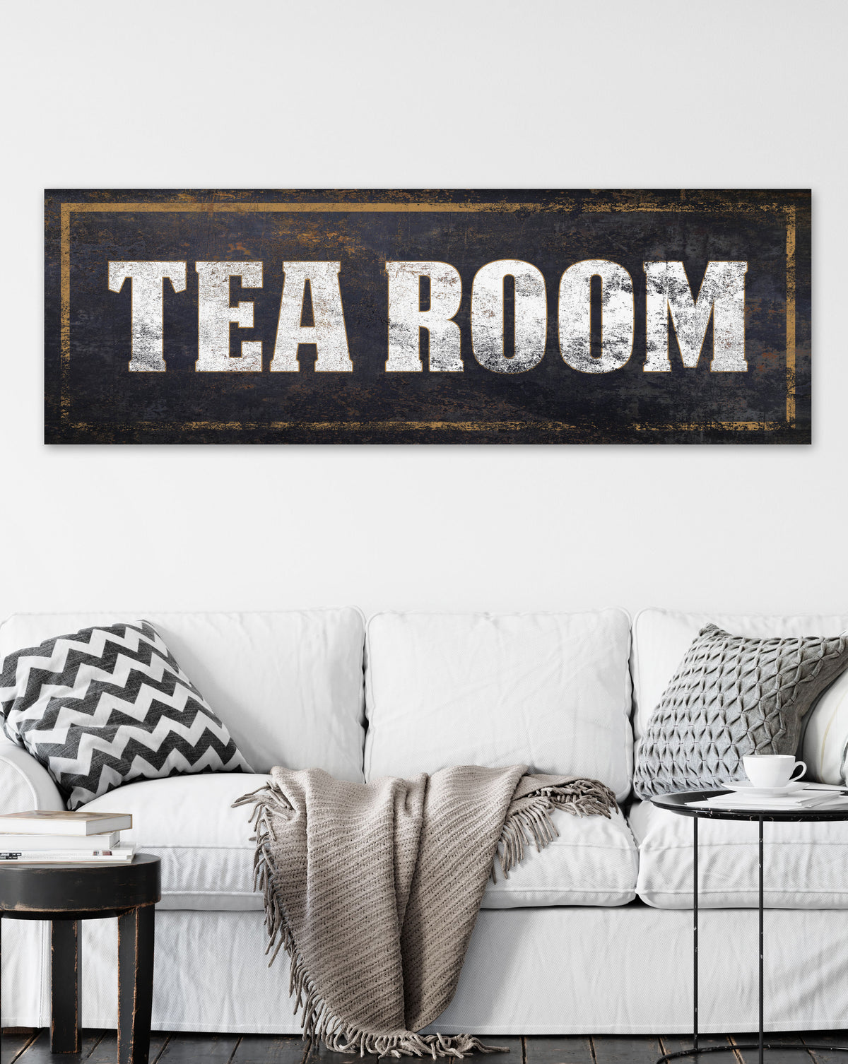 Tea Room Vintage Sign Canvas Wall Art Antique Sign Wall Decor Print
