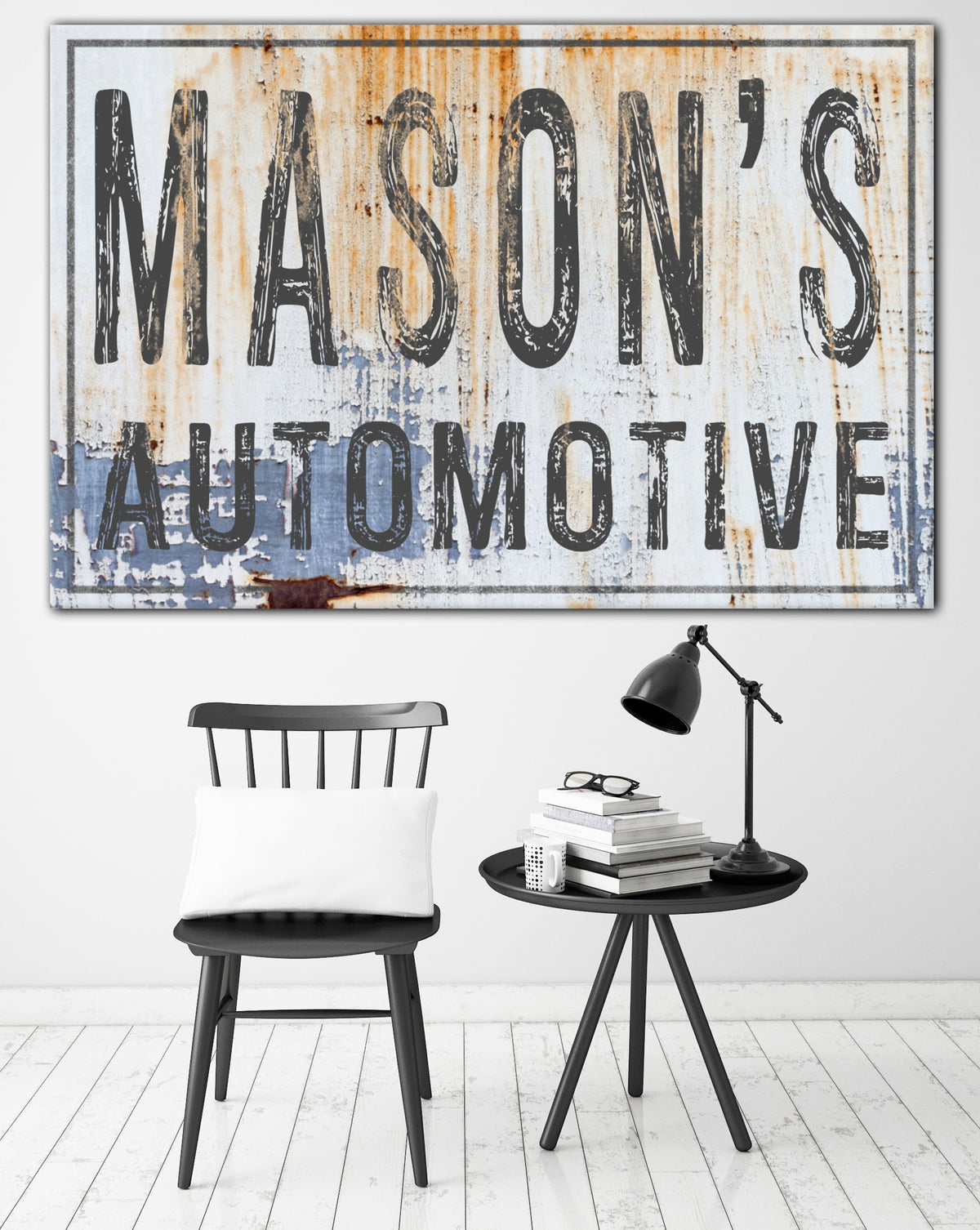 Personalized Large Name Sign - Industrial Farmhouse Wall Art Bar Sign