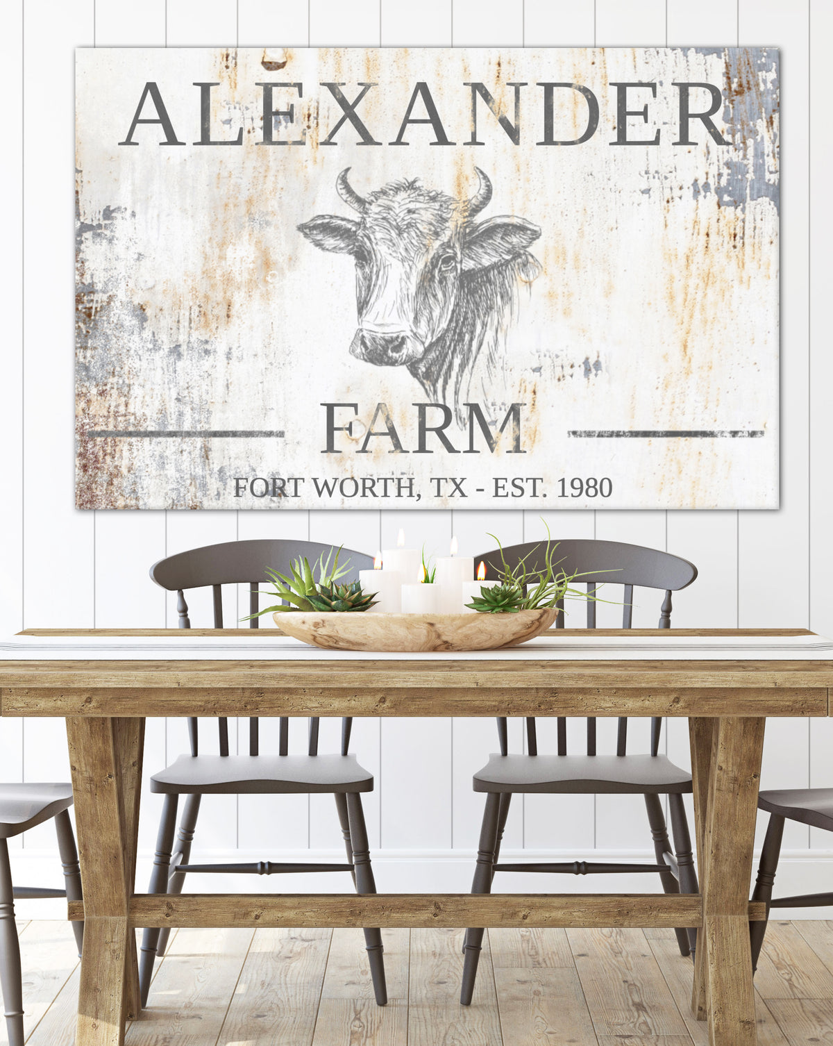 Rustic Established Name Sign - Fixer Upper Style Wall Decor - Last Name Sign