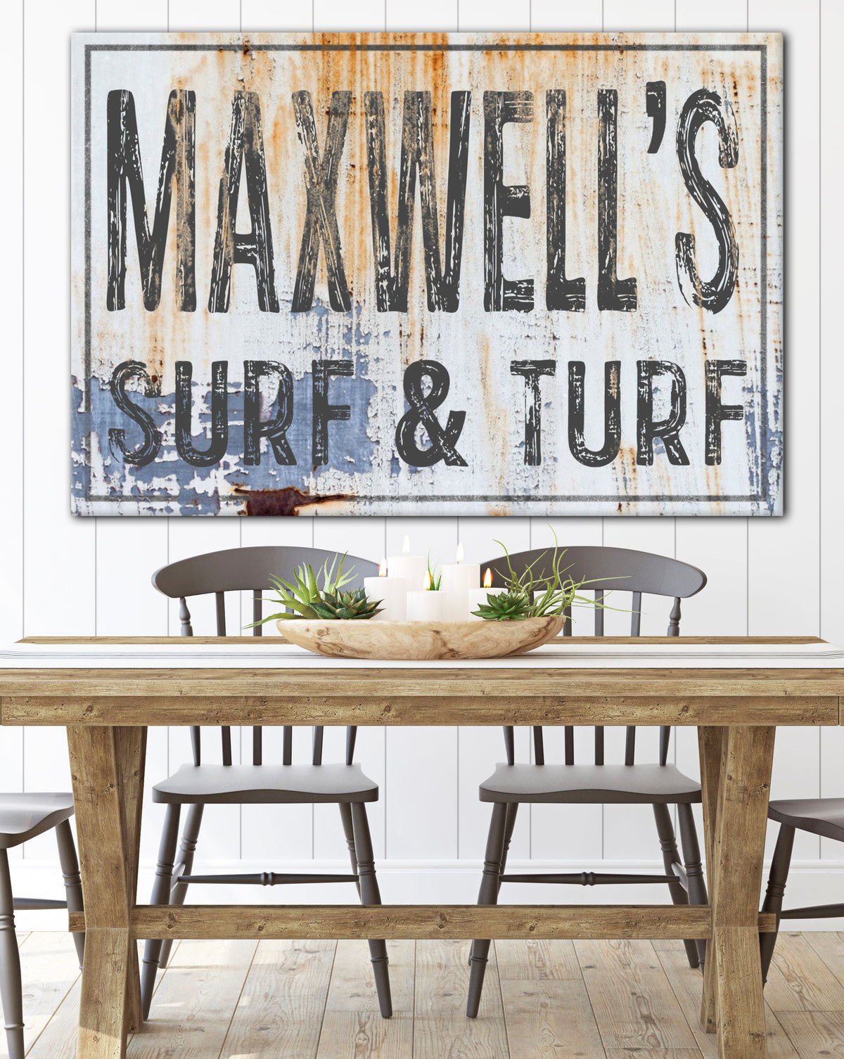 Personalized Large Name Sign - Industrial Farmhouse Wall Art Bar Sign