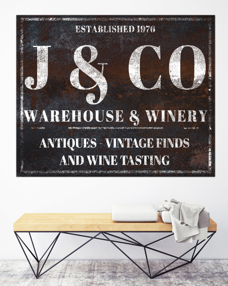Personalized Winery Name Sign Canvas Wall Art