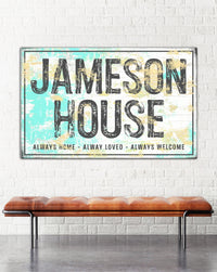 Personalized Farmhouse Home Sign Canvas Wall Art