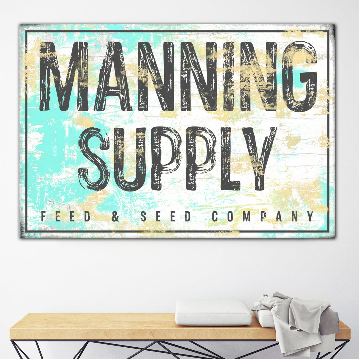 Custom Name Sign Canvas Wall Art Vintage Sign
