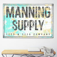 Custom Name Sign Canvas Wall Art Vintage Sign