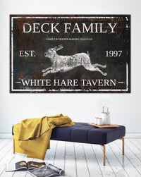 Wild Hare Personalized Last Name Sign Vintage Signs - Canvas Prints Wall Art