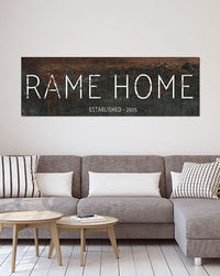 Black Personalized Farmhouse Name Canvas Wall Art NLSC0127