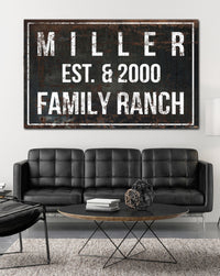 Rustic Established Signs - Personalized Name Sign Wall Decor Canvas Prints