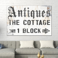 Antiques The Cottage Vintage Canvas Wall Art - Unique Metal-Style Decor