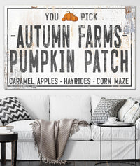 White Autumn Farms Pumpkin Patch Canvas Wall Art - LC60