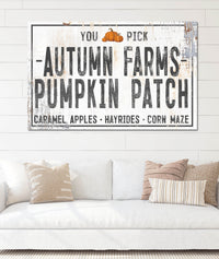 White Autumn Farms Pumpkin Patch Canvas Wall Art - LC60