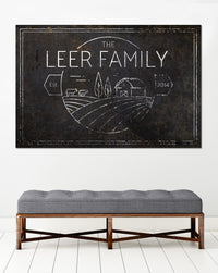 Black Farm Logo Personalized Farmhouse Canvas Wall Art NLSC0123