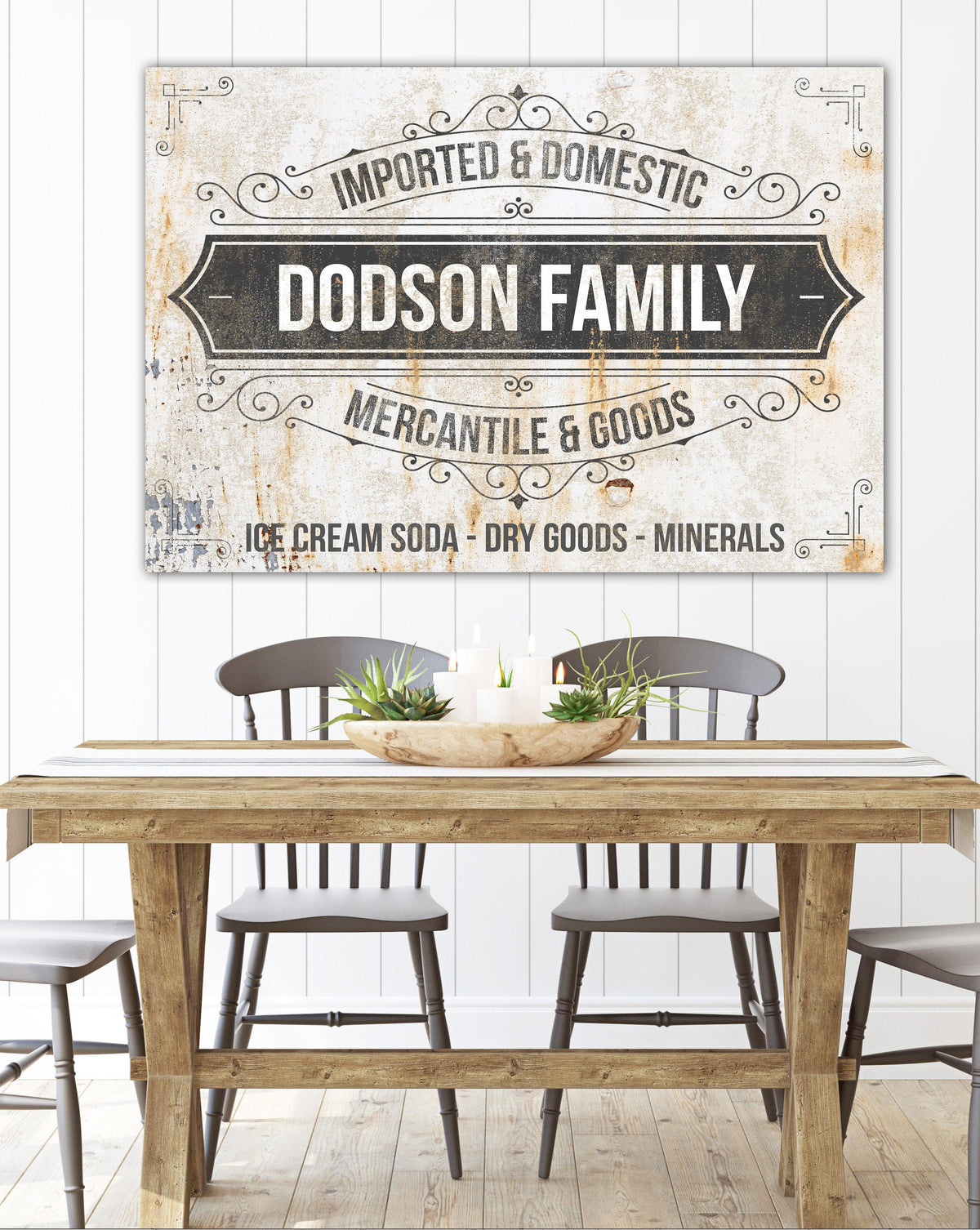 Vintage Mercantile Personalized Farmhouse Canvas Art NLSC0126