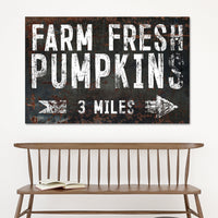Black Farm Fresh Pumpkins Farmhouse Canvas Print - LC51