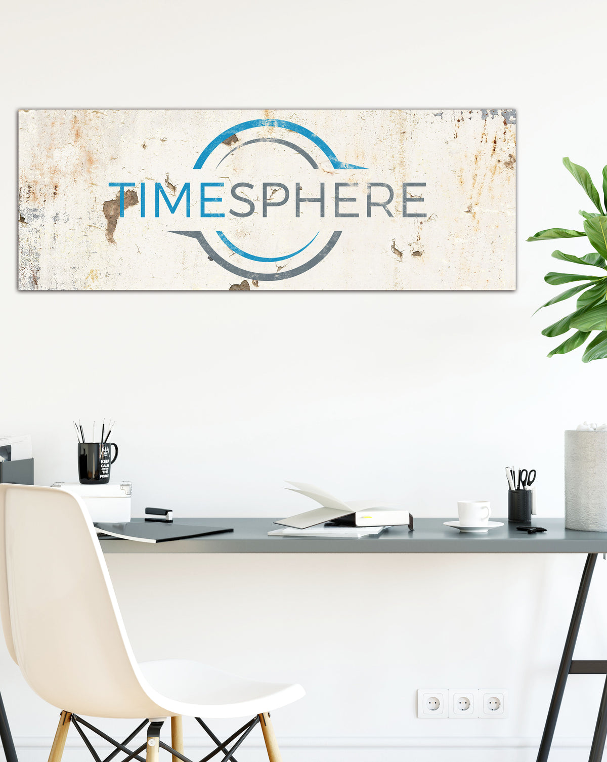 Creamy Metal Style Skinny Logo to Canvas Wall Art  - LS31