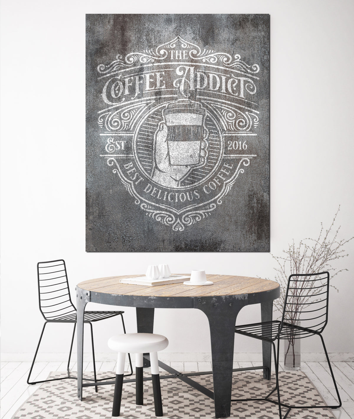 DIstress Metal Style Logo to Canvas Wall Art Print - LT20
