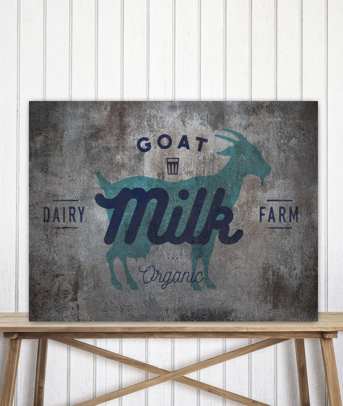 Distressed Metal Style Logo to Canvas Art Print - LT19