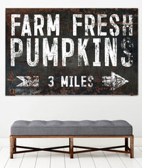 Black Farm Fresh Pumpkins Farmhouse Canvas Print - LC51