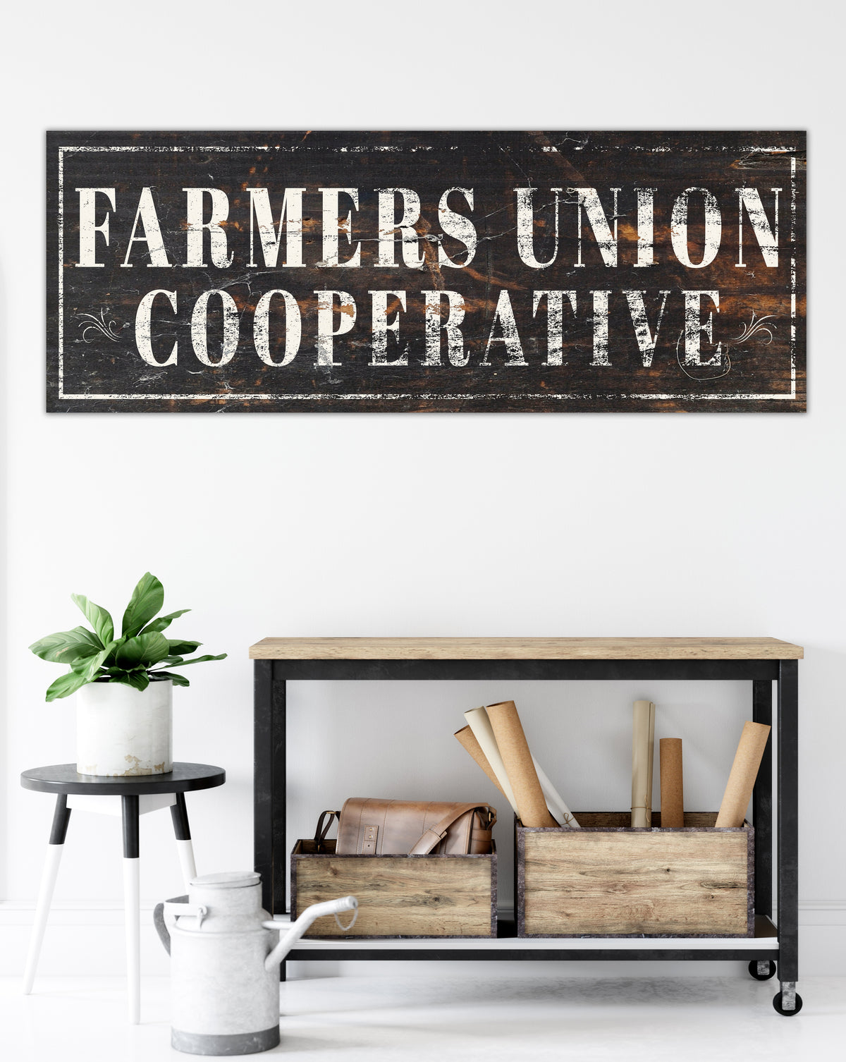 Farmers Union Cooperative Vintage Sign Canvas Wall Art