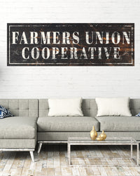 Farmers Union Cooperative Vintage Sign Canvas Wall Art