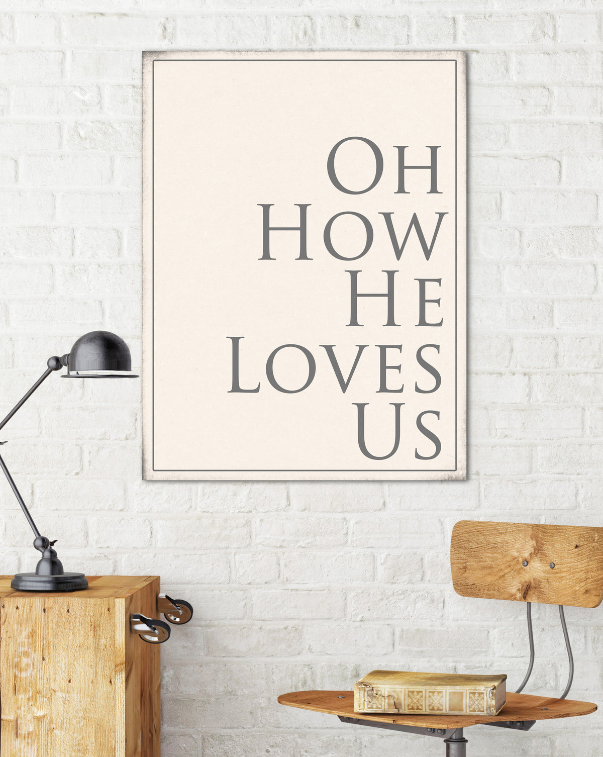 How He Loves Us Wall Art - Christian Wall Art Farmhouse Decor