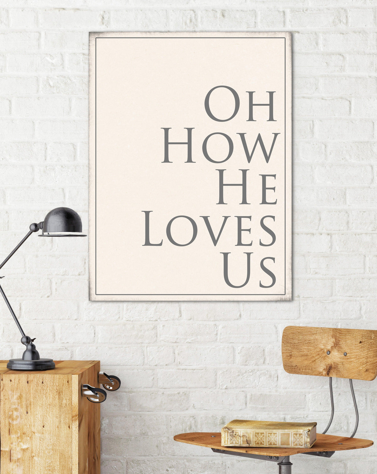 How He Loves Us Wall Art - Christian Wall Art Farmhouse Decor