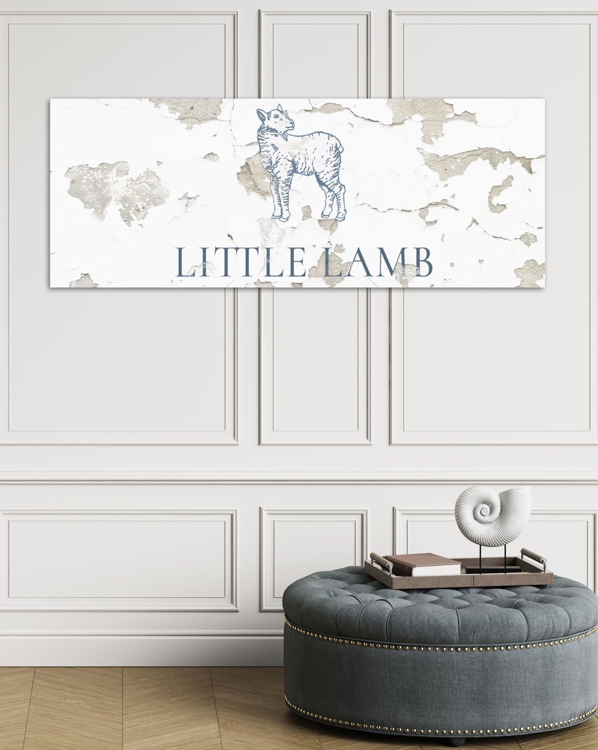 Long Faux Chippy White Logo to Canvas Wall Art - LS23