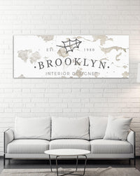 Long Faux Chippy White Logo to Canvas Wall Art - LS23