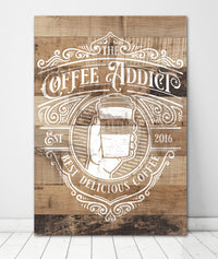 Reclaimed Wood Style Logo to Canvas Wall Art Print - LT22