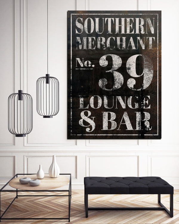 Southern Merchant 39 Industrial Farmhouse Wall Art - Vintage Canvas Bar Sign