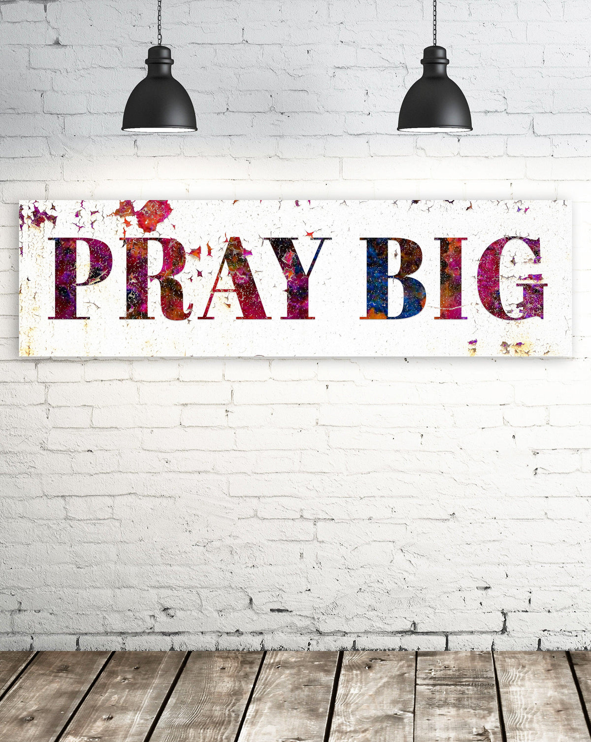 Pray Big Modern Farmhouse Wall Art - Large Wall Art - Large Sign Inspirational Art