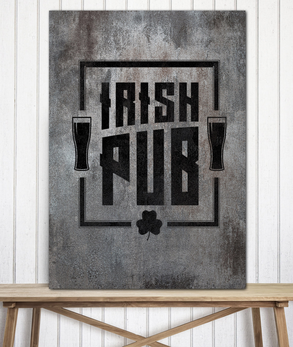 DIstress Metal Style Logo to Canvas Wall Art Print - LT20