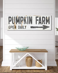 White Pumpkin Farm Vintage Farmhouse Canvas Wall Art - LC61