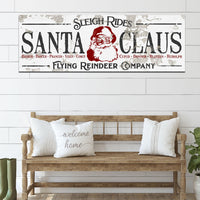 Rustic Farmhouse Christmas Decor - Santa Sleigh Rides Sign