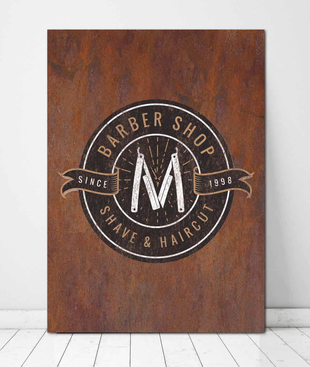 Rusted Metal Style Logo to Canvas Wall Art Print - LT14