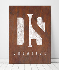 Rusted Metal Style Logo to Canvas Wall Art Print - LT14