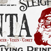 Vintage Santa Wall Art with Wooden Finish