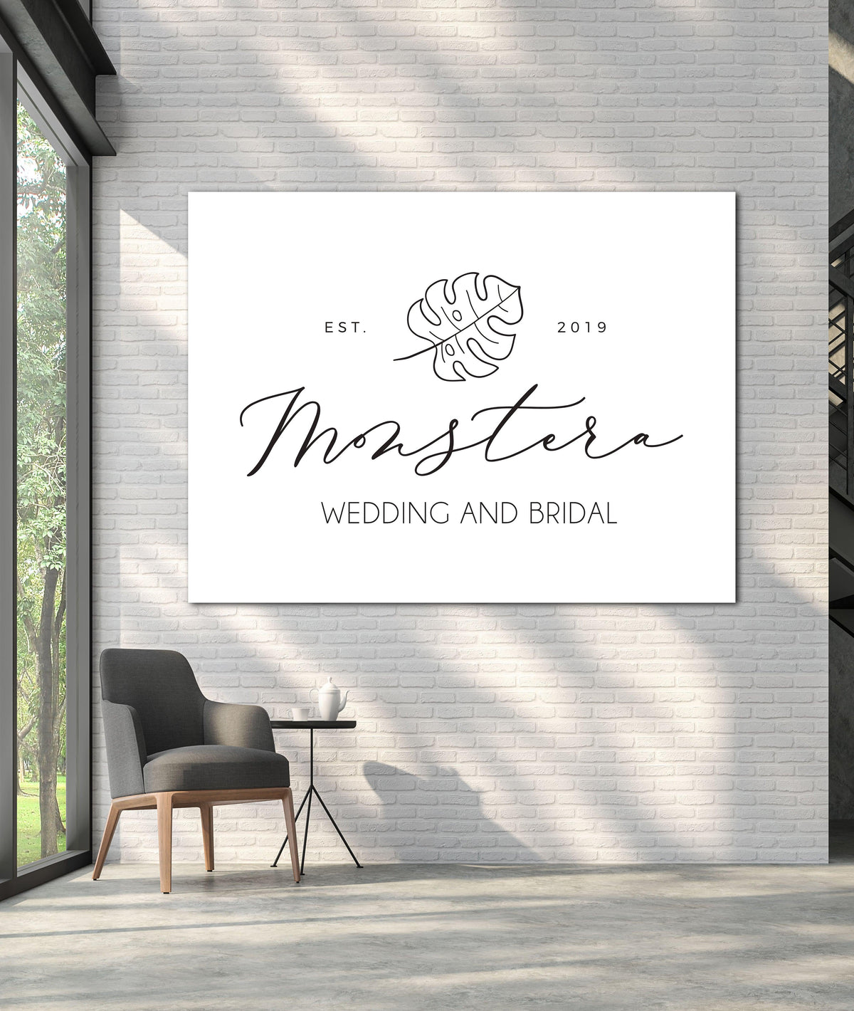 Solid White Custom Sign Business Logo to Canvas Wall Art - LT9