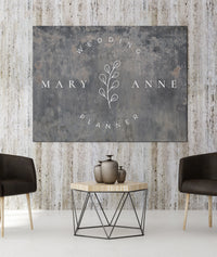 Distress Grey Business Logo Sign Wall Art Canvas Print - LT7