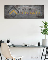 Distressed Metal Style Long Logo to Canvas Wall Art - LS32