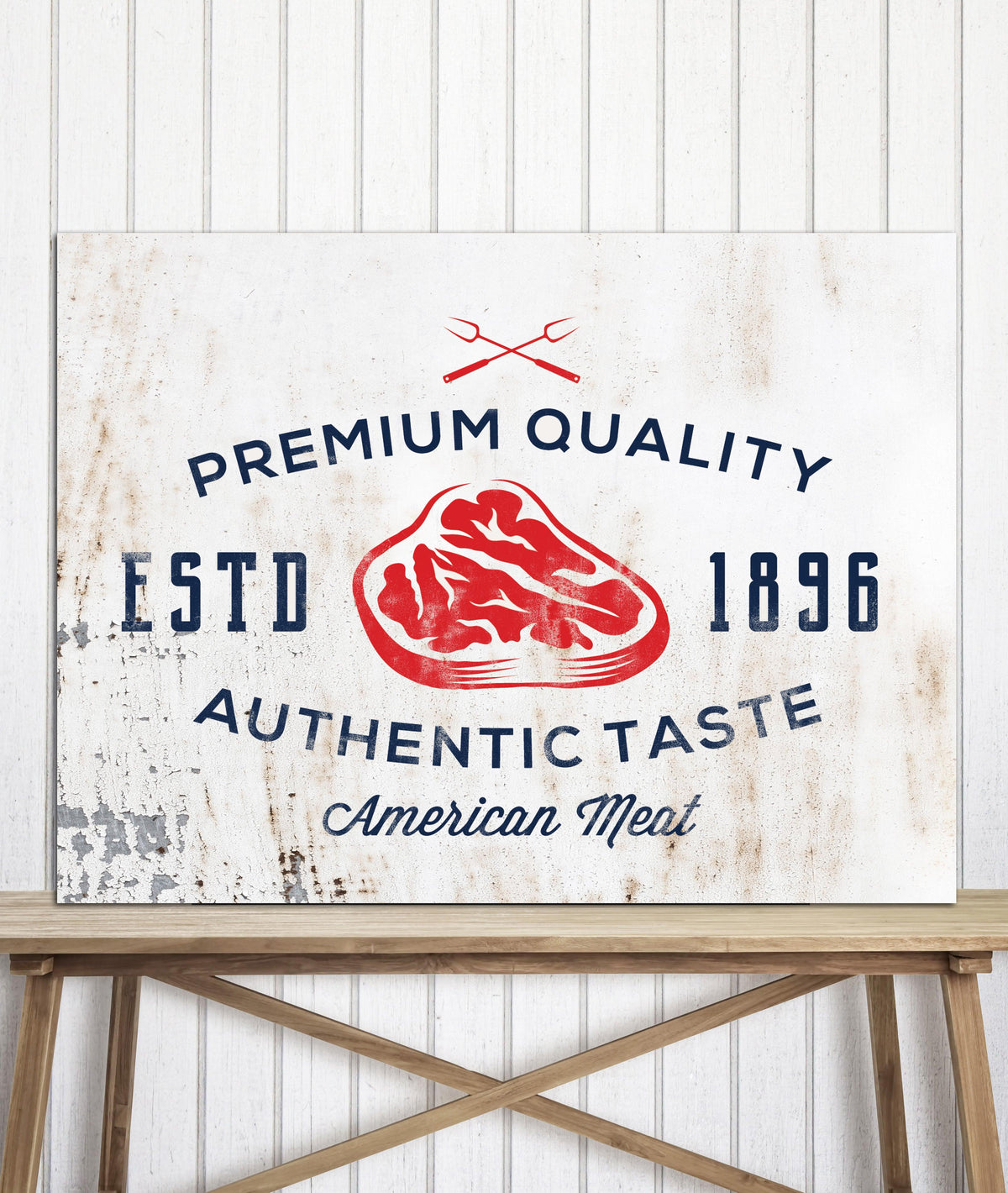 White Metal Style Logo to Canvas Large Wall Art Print - LT5