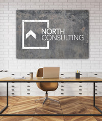 Distress Grey Business Logo Sign Wall Art Canvas Print - LT7