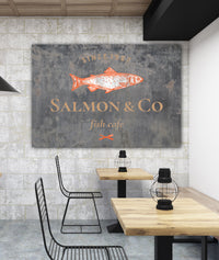 Distress Grey Business Logo Sign Wall Art Canvas Print - LT7